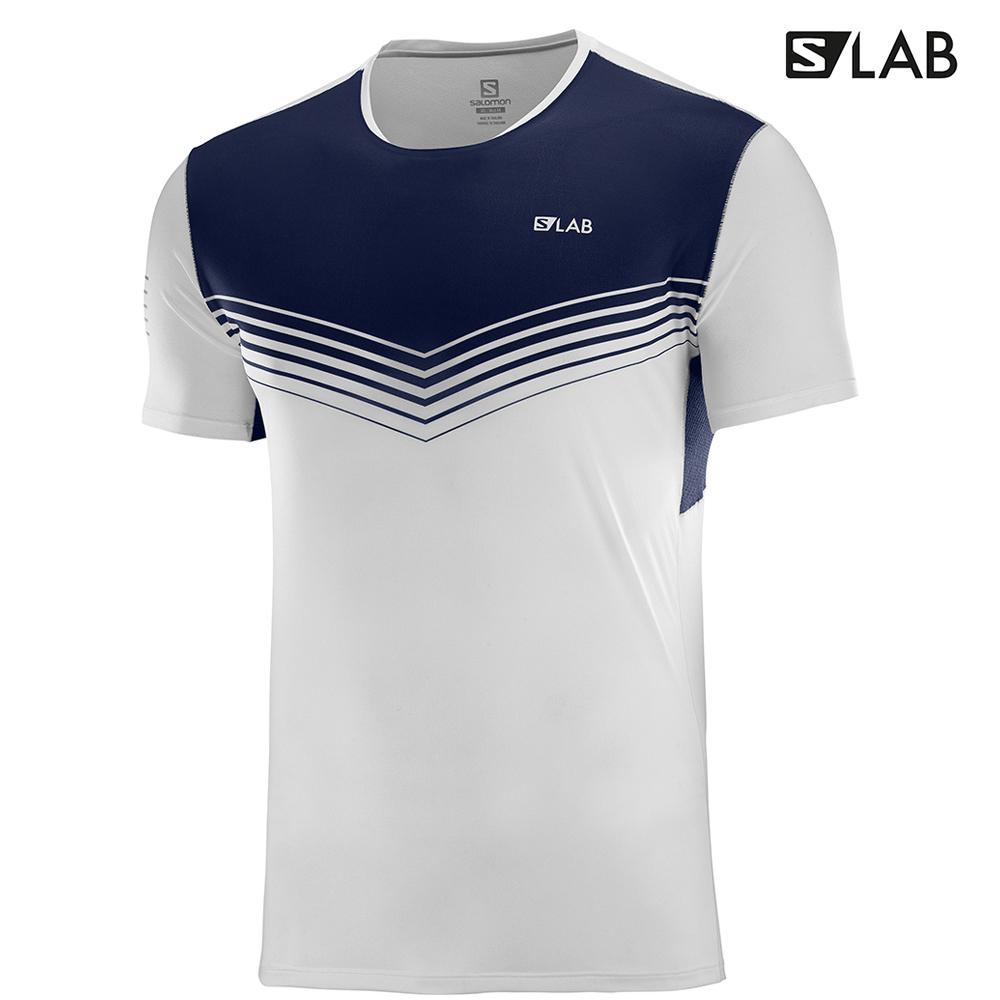 T-Shirts Salomon Homme Blanche / Bleu - Salomon S/LAB SENSE M - France (2891-ZGSUK)